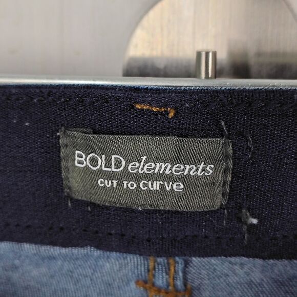BOLD Elements Womens Size 10 Blue Solid Cut to Curve Skinny Jeans - Picture 6 of 12